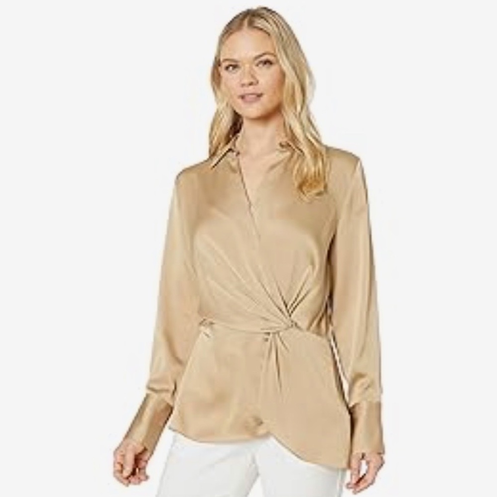 Vince Camuto Latte silk blouse